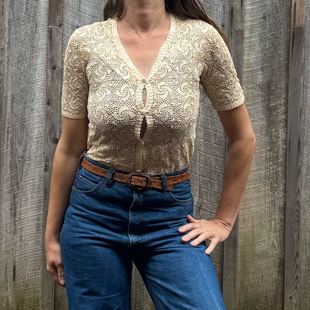 VTG Handmade Cotton Lace Top